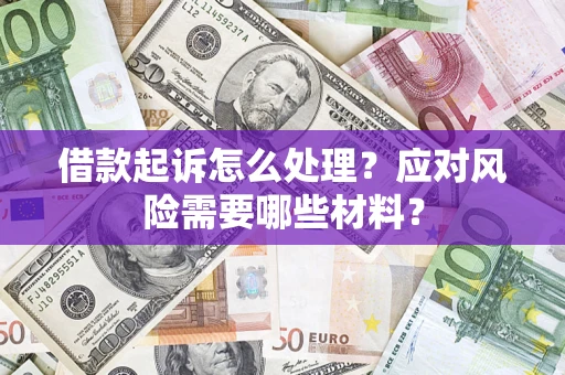 武汉借款起诉怎么处理？应对风险需要哪些材料？