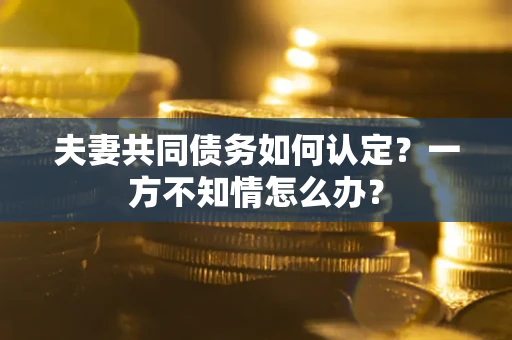 武汉夫妻共同债务如何认定？一方不知情怎么办？