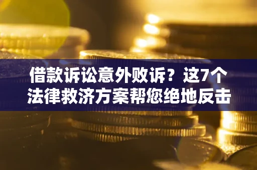武汉借款诉讼意外败诉？这7个法律救济方案帮您绝地反击！