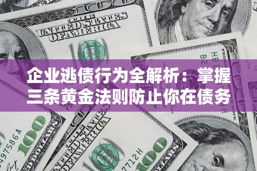 武汉企业逃债行为全解析：掌握三条黄金法则防止你在债务乱局中“踩雷”
