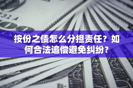 武汉按份之债怎么分担责任？如何合法追偿避免纠纷？